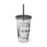 Mozart Sketch Design on Tumbler with Straw - 16oz, Perfect for Music Lovers