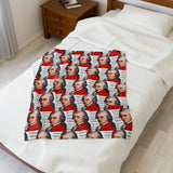 Mozart and Manuscript Design on Velveteen Plush Blanket for Music Lovers
