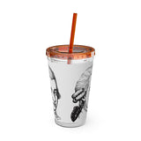 Mozart Sketch Design on Tumbler with Straw - 16oz, Perfect for Music Lovers