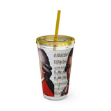Mozart and Manuscript Design on Tumbler with Straw - 16oz, Perfect for Music Lovers