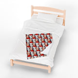 Mozart and Manuscript Design on Velveteen Plush Blanket for Music Lovers