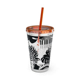 Piano Keys Design 02 on Tumbler with Straw - 16oz, Perfect for Music Lovers