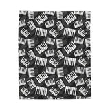 Piano Keys Design 03 on Velveteen Plush Blanket for Music Lovers