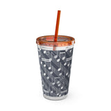 Music Notes Design 03 on Tumbler with Straw - 16oz, Perfect for Music Lovers