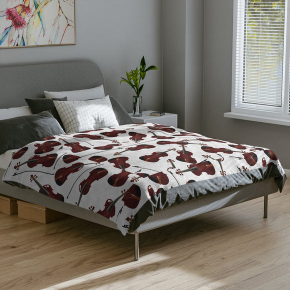 Lovely Violins Velveteen Minky Blanket 1