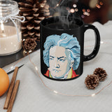 Beethoven Image on Black mug 11oz