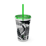 Piano Keys Design 02 on Tumbler with Straw - 16oz, Perfect for Music Lovers