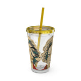 Beethoven Design 02 on Tumbler with Straw - 16oz, Perfect for Music Lovers