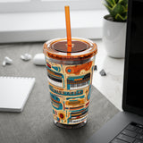 Sunsplash Musical Instruments Design 02 on Tumbler with Straw - 16oz, Perfect for Music Lovers