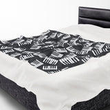 Piano Keys Design 03 on Velveteen Plush Blanket for Music Lovers