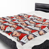 Mozart and Manuscript Design on Velveteen Plush Blanket for Music Lovers