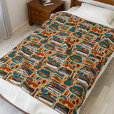 Musical Instruments Design 02 on Velveteen Plush Blanket for Music Lovers