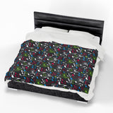 Music Notes Design 04 on Velveteen Plush Blanket for Music Lovers