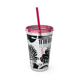 Piano Keys Design 02 on Tumbler with Straw - 16oz, Perfect for Music Lovers