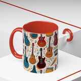 Musical Instruments Design 03 on Accent Coffee Mug - Beautiful Design for Music Lovers