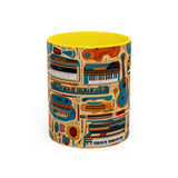 Musical Instruments Design 02 on Accent Coffee Mug - Beautiful Design for Music Lovers