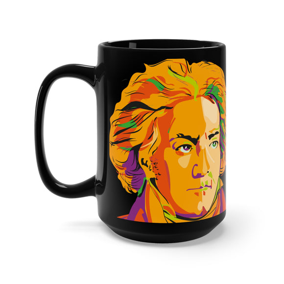 Beethoven Image 4 on Black Mug 15oz