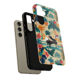 Tropical Piano Samsung Galaxy Phone Case - Floral Design for Music Lovers