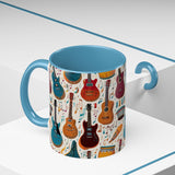 Musical Instruments Design 03 on Accent Coffee Mug - Beautiful Design for Music Lovers
