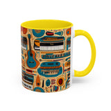 Musical Instruments Design 02 on Accent Coffee Mug - Beautiful Design for Music Lovers