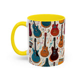 Musical Instruments Design 03 on Accent Coffee Mug - Beautiful Design for Music Lovers
