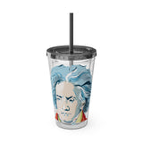 Beethoven Design 01 on Tumbler with Straw - 16oz, Perfect for Music Lovers
