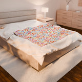 Music Notes Design 01 on Velveteen Plush Blanket for Music Lovers