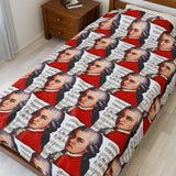 Mozart and Manuscript Design on Velveteen Plush Blanket for Music Lovers