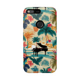 Tropical Piano Google Pixel Phone Case - Floral Design for Music Lovers