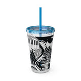 Piano Keys Design 02 on Tumbler with Straw - 16oz, Perfect for Music Lovers