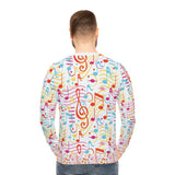 Music Notes Design 01 on Lightweight Sweatshirt | Music Lover's Gift