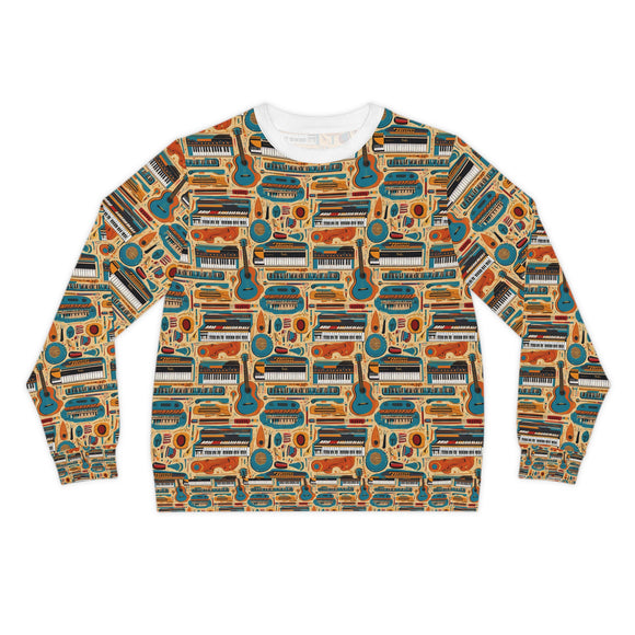 Musical Instruments Design 02 on Lightweight Sweatshirt | Music Lover's Gift