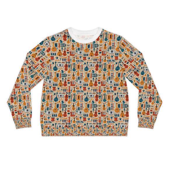 Musical Instruments Design 01 on Lightweight Sweatshirt | Music Lover's Gift