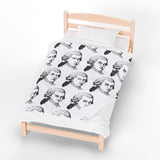 Mozart Sketch Design on Velveteen Plush Blanket for Music Lovers
