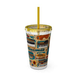 Sunsplash Musical Instruments Design 02 on Tumbler with Straw - 16oz, Perfect for Music Lovers