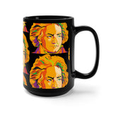 Beethoven Pattern 4 on Black Mug 15oz