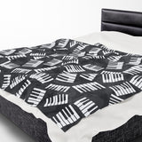 Piano Keys Design 03 on Velveteen Plush Blanket for Music Lovers
