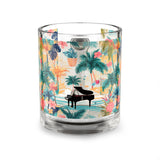 Tropical Piano Design 01 on Glass Mug - 10oz Coffee Cup for Music Lovers