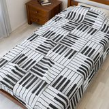 Piano Keys Design 01 on Velveteen Plush Blanket for Music Lovers