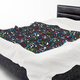 Music Notes Design 04 on Velveteen Plush Blanket for Music Lovers