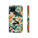 Tropical Piano Google Pixel Phone Case - Floral Design for Music Lovers