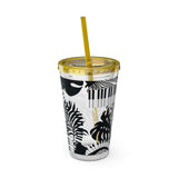 Piano Keys Design 02 on Tumbler with Straw - 16oz, Perfect for Music Lovers
