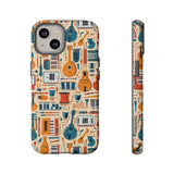 Musical Instruments Design 01 on iPhone Case - Floral Design for Music Lovers