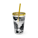 Piano Keys Design 02 on Tumbler with Straw - 16oz, Perfect for Music Lovers