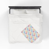 Music Notes Design 02 on Velveteen Plush Blanket for Music Lovers