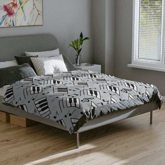 Piano Keys Velveteen Minky Blanket 2