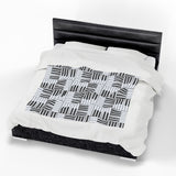 Piano Keys Design 01 on Velveteen Plush Blanket for Music Lovers