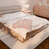 Music Notes Design 01 on Velveteen Plush Blanket for Music Lovers