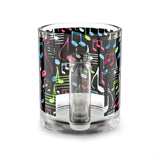Music Notes Design 04 on Glass Mug - 10oz Coffee Cup for Music Lovers