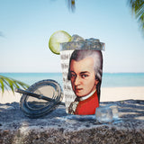 Mozart and Manuscript Design on Tumbler with Straw - 16oz, Perfect for Music Lovers